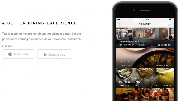 Tab Mobile Payments for Dining Mobile App